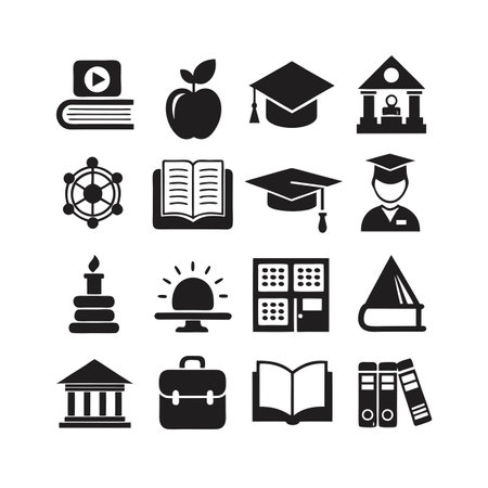 Education and Learning Icon Set Collection Vector Illustrationのイラスト素材