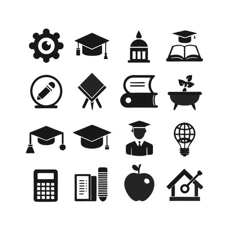 Education and Learning Icon Set Collection Vector Illustrationのイラスト素材