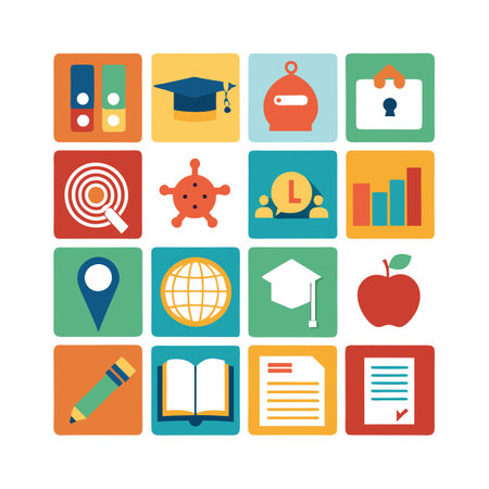 Education and Learning Icon Set Collection Vector Illustrationのイラスト素材