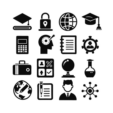 Education and Learning Icon Set Collection Vector Illustrationのイラスト素材