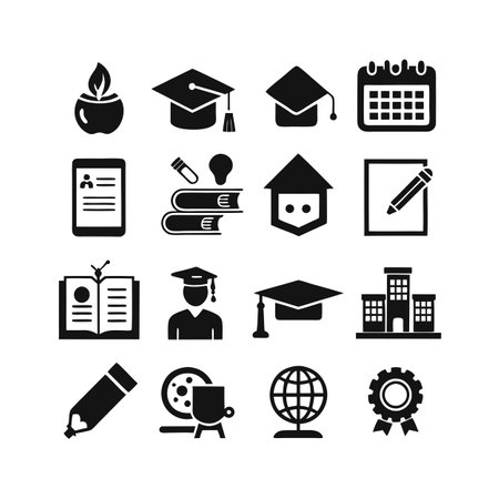 Education and Learning Icon Set Collection Vector Illustrationのイラスト素材