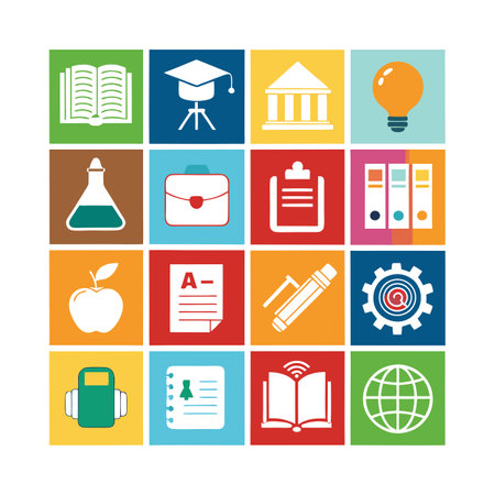 Education and Learning Icon Set Collection Vector Illustrationのイラスト素材