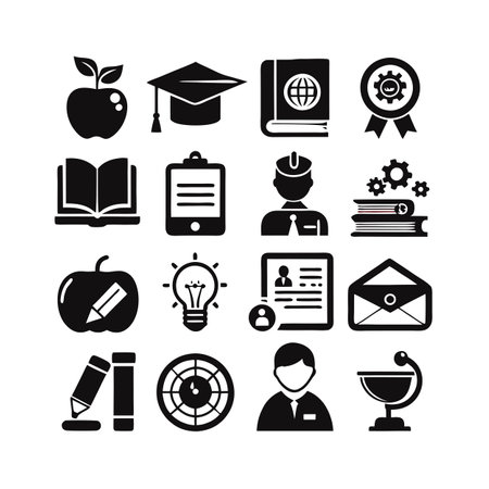 Education and Learning Icon Set Collection Vector Illustrationのイラスト素材