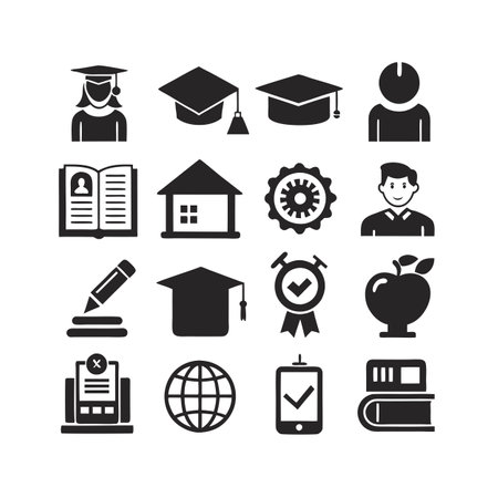 Education and Learning Icon Set Collection Vector Illustrationのイラスト素材