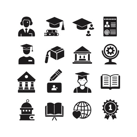 Education and Learning Icon Set Collection Vector Illustrationのイラスト素材