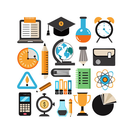 Education and Learning Icon Set Collection Vector Illustrationのイラスト素材