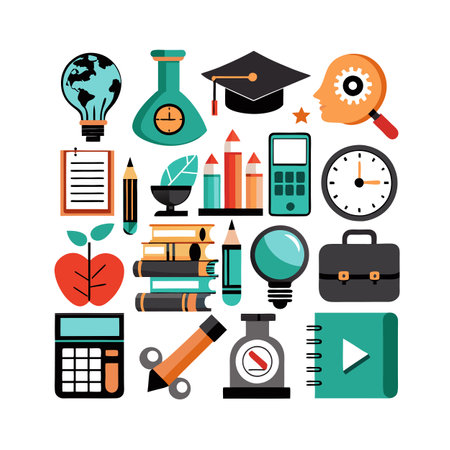 Education and Learning Icon Set Collection Vector Illustrationのイラスト素材