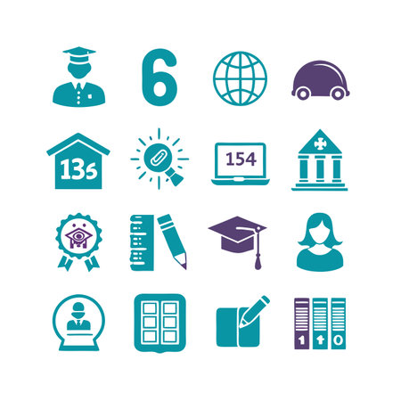 Education and Learning Icon Set Collection Vector Illustrationのイラスト素材