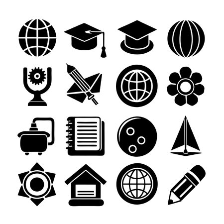 Education and Learning Icon Set Collection Vector Illustrationのイラスト素材