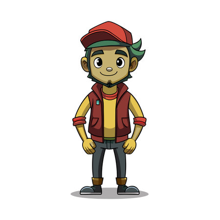 Beautiful Professional Cartoon Character Design Vector illustrationのイラスト素材