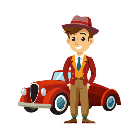 Beautiful Professional Cartoon Character Design Vector illustrationのイラスト素材