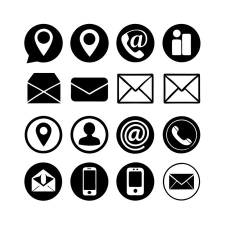 Contact Us Icon Set Collection Vector for UI Documents Websites and Mobile Applicationsのイラスト素材