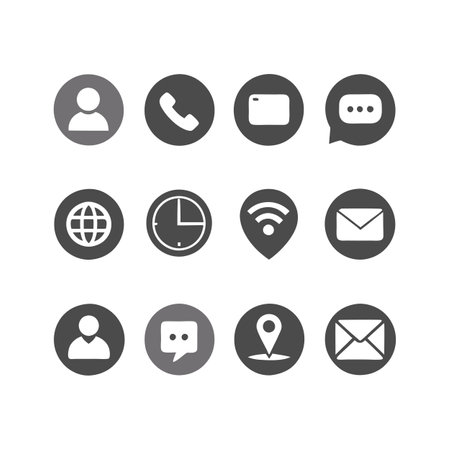 Contact Us Icon Set Collection Vector for UI Documents Websites and Mobile Applicationsのイラスト素材