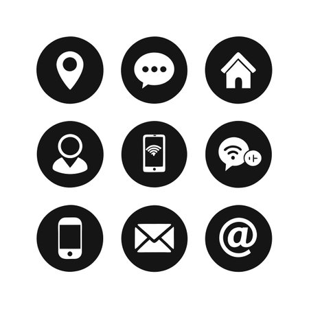 Contact Us Icon Set Collection Vector for UI Documents Websites and Mobile Applicationsのイラスト素材