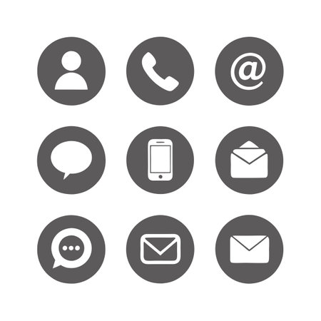 Contact Us Icon Set Collection Vector for UI Documents Websites and Mobile Applicationsのイラスト素材