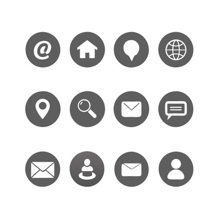 Contact Us Icon Set Collection Vector for UI Documents Websites and Mobile Applicationsのイラスト素材