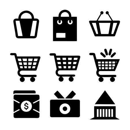 E-commerce and Shopping Icon Set Collection Vector for UI Documents Websites and Mobile Applicationsのイラスト素材