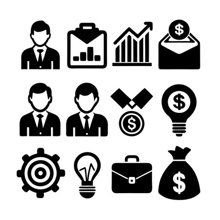 Business and Finance Icon Set Collection Vector for UI Documents Websites and Mobile Applicationsのイラスト素材