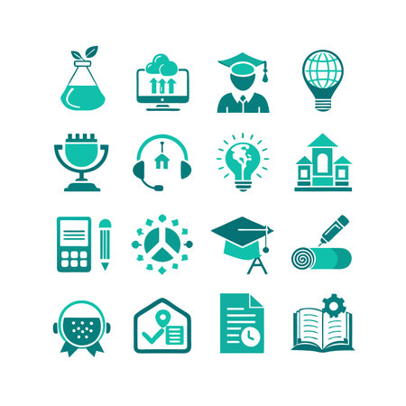 Education and Learning Icon Set Collection Vector for UI Documents Websites and Mobile Applicationsのイラスト素材