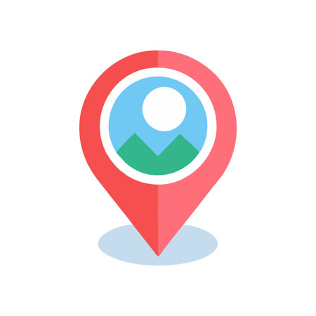 Flat style Map Pin Location Icon vector illustration for User Interface documents websites and mobile applicationsのイラスト素材
