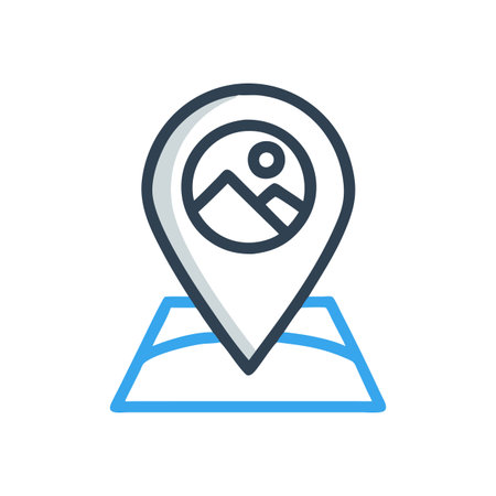 Flat style Map Pin Location Icon vector illustration for User Interface documents websites and mobile applicationsのイラスト素材