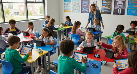 Education learning and Idea knowledge concepts of children with innovative technology and science in...