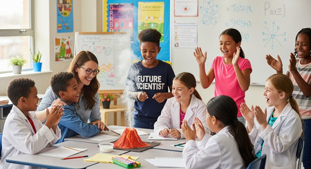 Education learning and Idea knowledge concepts of children with innovative technology and science in everyday lifeの写真素材