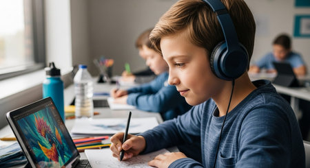 Education learning and Idea knowledge concepts of children with innovative technology and science in...