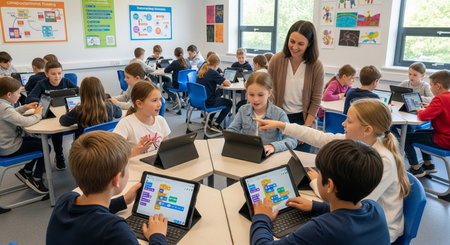 Education learning and Idea knowledge concepts of children with innovative technology and science in...