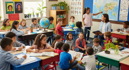 Education learning and Idea knowledge concepts of children with innovative technology and science in...