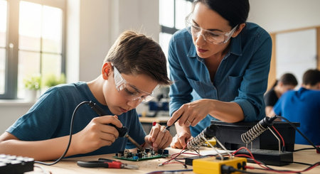 Education learning and Idea knowledge concepts of children with innovative technology and science in...