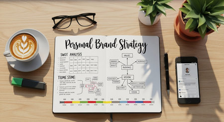 Images of personal branding strategy in a professional setting.