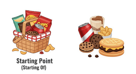 Illustration of various food itemsの写真素材