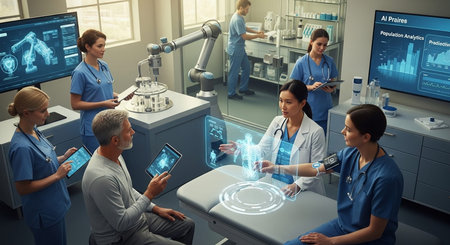 Technology and AI Usage in Daily Life Imageの写真素材