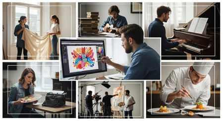 Technology and AI Usage in Daily Life Imageの写真素材