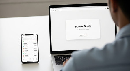 Businessman working on laptop and smartphone with contact us website on screen