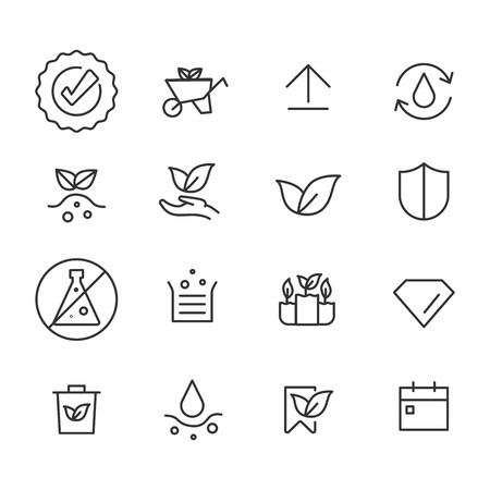 Simple vector set of plants. Related Vector Line Icons.のイラスト素材