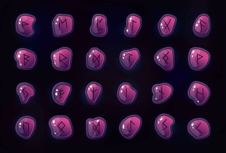 Rune set of letters, runes alphabet.の写真素材