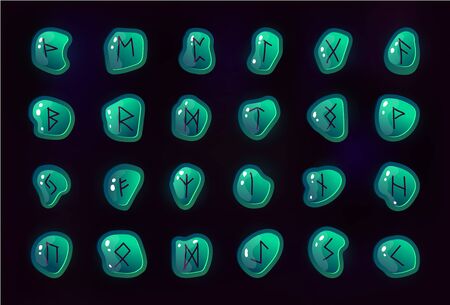 Rune set of letters, runes alphabet.の写真素材