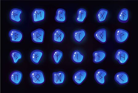 Rune set of letters, runes alphabet.の写真素材