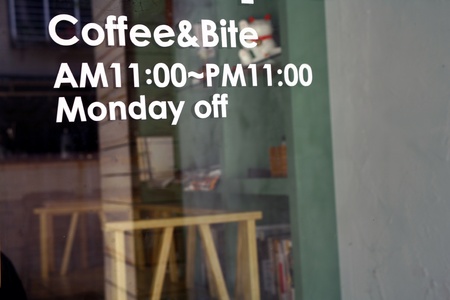 Coffee Shop Opening Hoursの写真素材
