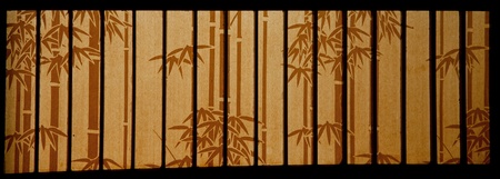 japanese style bamboo paper windowの写真素材