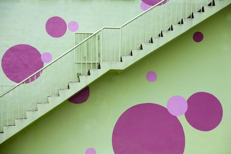 red color stairs of numbersの写真素材