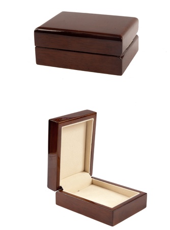 Senior precious wooden jewelry boxの写真素材