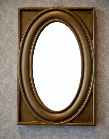 vintage old  wood  photo frameの写真素材