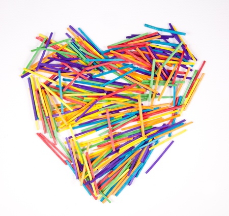 color wood matches isolated on whiteの写真素材