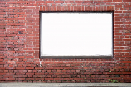Blank billboard on brick wall for your advertisementの写真素材