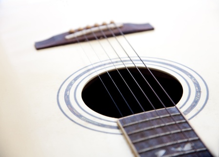 detail of classic guitar with shallow depth of field