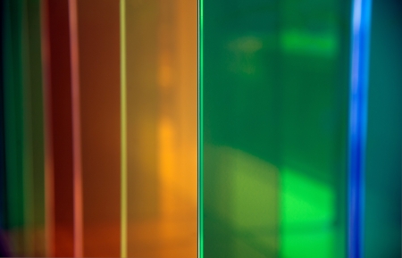 Transparent glass wall in modern building