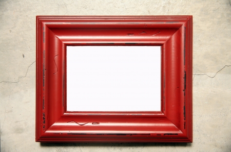 vintage photo frame made by woodの写真素材